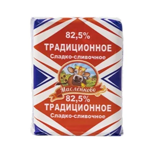 Традиционное сладкосливочное 82,5% 180гр. (эколин) 1/50