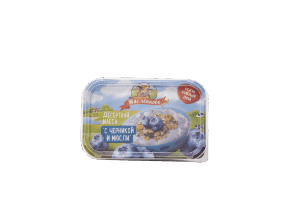 Десертная масса 350 гр. сладкая "Черника - мюсли" м.д.ж. 20% (контейнер) 1/24