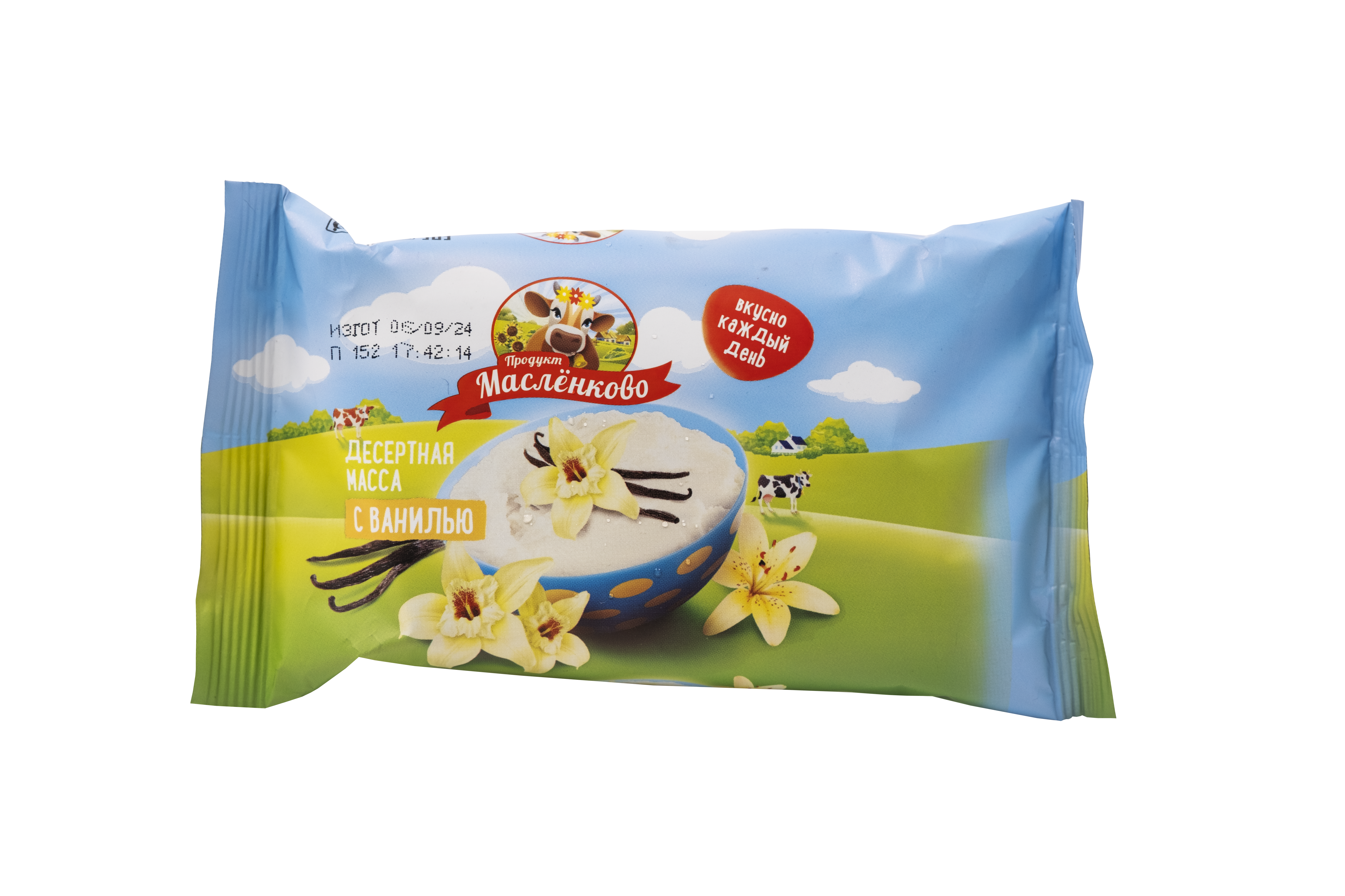 Десертная масса 180 гр. сладкая "Ваниль" м.д.ж. 20% (флоу-пак) 1/20
