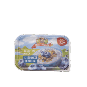 Десертная масса 350 гр. сладкая "Черника - мюсли" м.д.ж. 20% (контейнер) 1/24