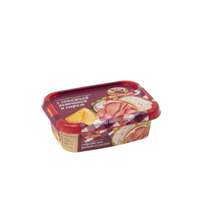 Сырный продукт с говяжьей ветчиной и сыром 20% 180гр (контейнер) 1/24