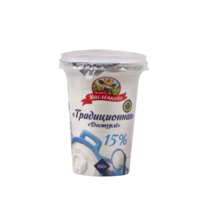 Сметанный продукт м.д.ж 15% 350гр. (стакан) 1/12